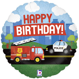 Birthday Emergency Services 18" Balloon