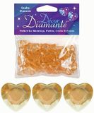 12mm Décor Heart Diamante Diamonds Gold