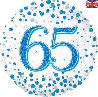 Age 65 Sparkle/ Sparkling Fizz 18" Foil Balloon