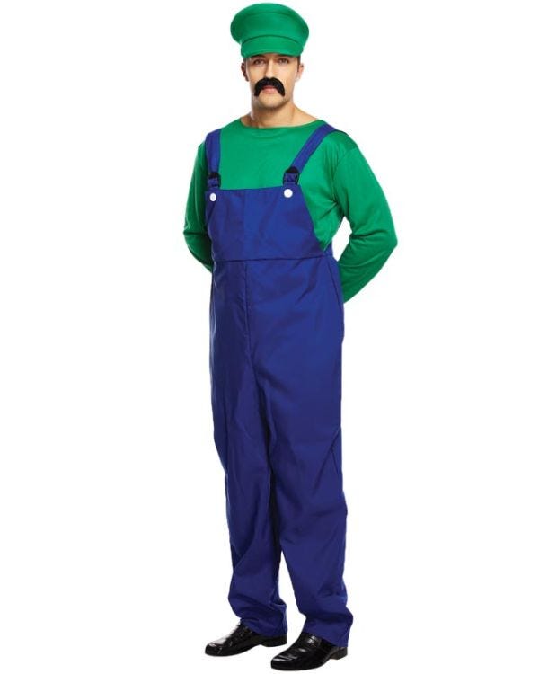 Italian Plumber Brother Green Costume