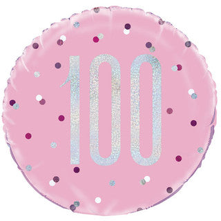 Age 100 Dotted Glitz 18" Foil Balloon