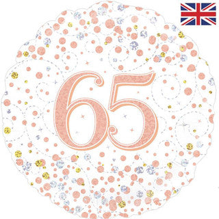 Age 65 Sparkle/ Sparkling Fizz 18" Foil Balloon