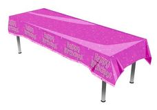 Happy Birthday Pink Tablecloth