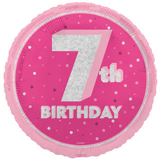 Age 7 Sparkle/ Glitz 18" Foil Balloon