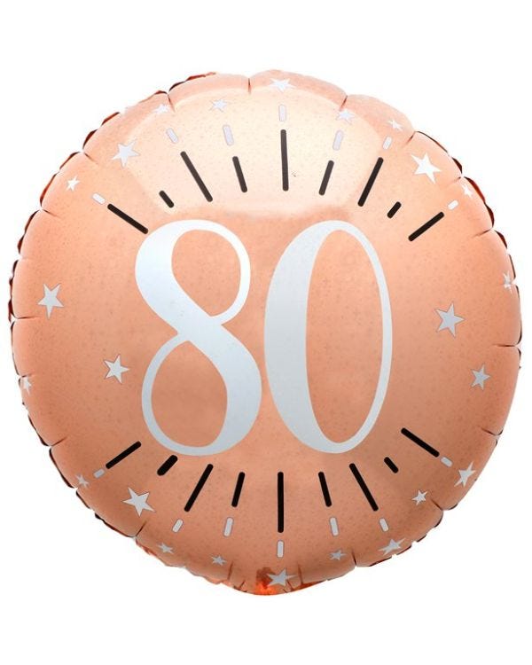 Age 80 Rose and Gold 18" Foil Balloon
