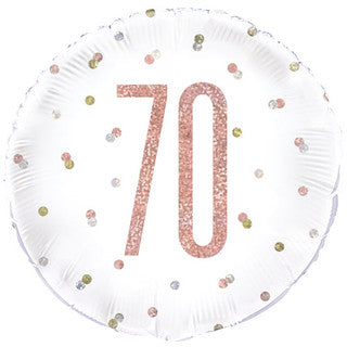 Age 70 Rose and Gold 18" Foil Balloon