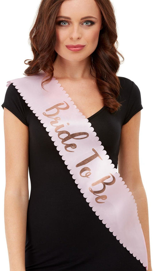 Pink and Gold Bride to Be Sash