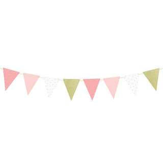 Plain Pink/Gold/Polka Dot Paper Bunting