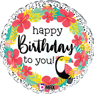 Birthday Tropical Toucan 18" Balloon