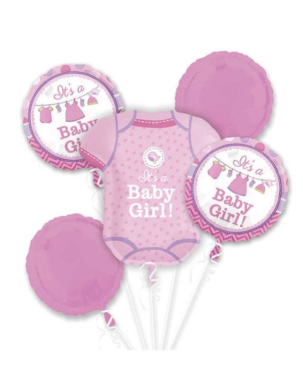 Baby Girl Foil Balloon Bouquet