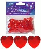 12mm Décor Heart Diamante Diamonds Red
