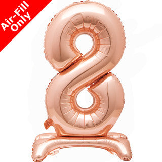 Airfilled Stand-up 25'' Foil Number Balloon Rose Gold