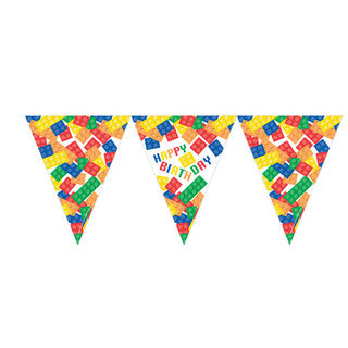 Blocks Happy Birthday Plastic Bunting