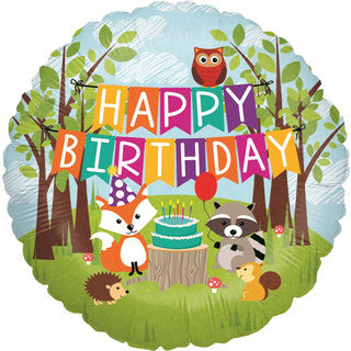 Woodland Birthday 18'' Foil Balloon