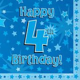 Happy 4th Birthday Blue Napkins 16pkt