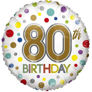Age 80 Coloured 18" Foil Balloon