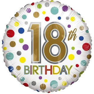 Age 18 Coloured 18" Foil Balloon