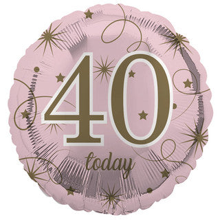 Age 40 Sparkle/ Stars 18" Foil Balloon