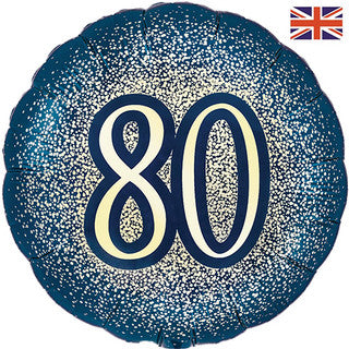 Age 80 Glitter/ Purple 18" Foil Balloon