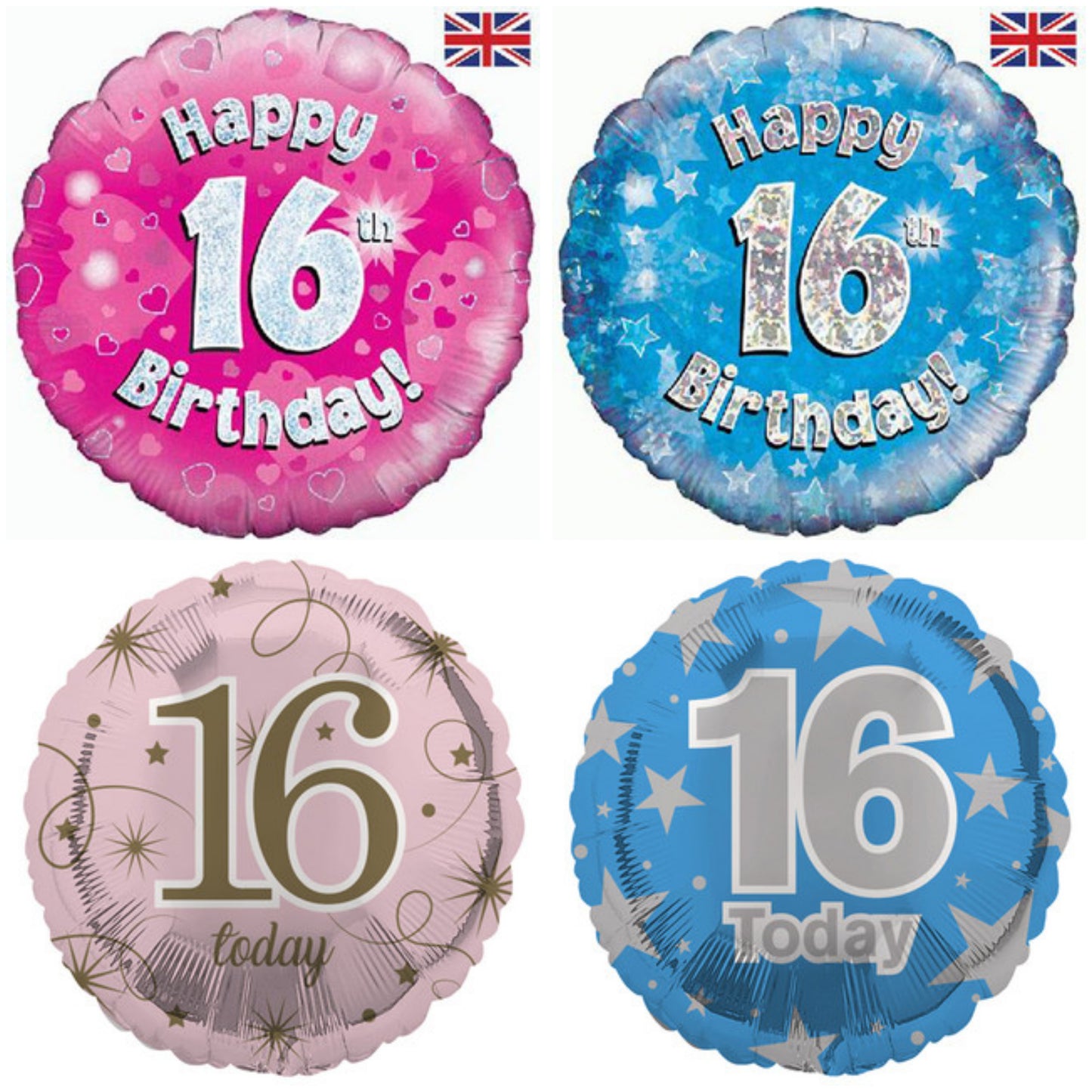 Age 16 Sparkle/ Stars 18" Foil Balloon
