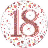 Happy 18th Birthday Sparkling Fizz Rose Gold Badge Small