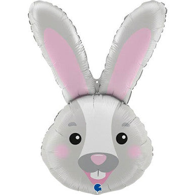 Grey Bunny Head Supershape Foil Balloon
