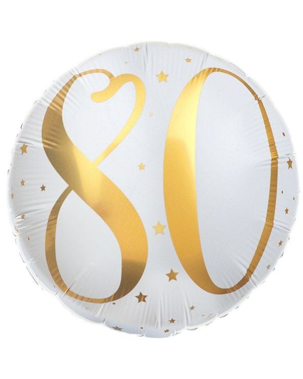 Age 80 Rose and Gold 18" Foil Balloon