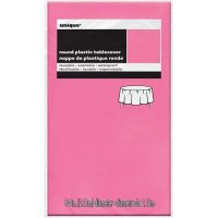 Hot Pink Plastic Round Tablecloth
