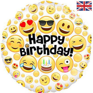 Happy Birthday Emoji 18" Foil Balloon