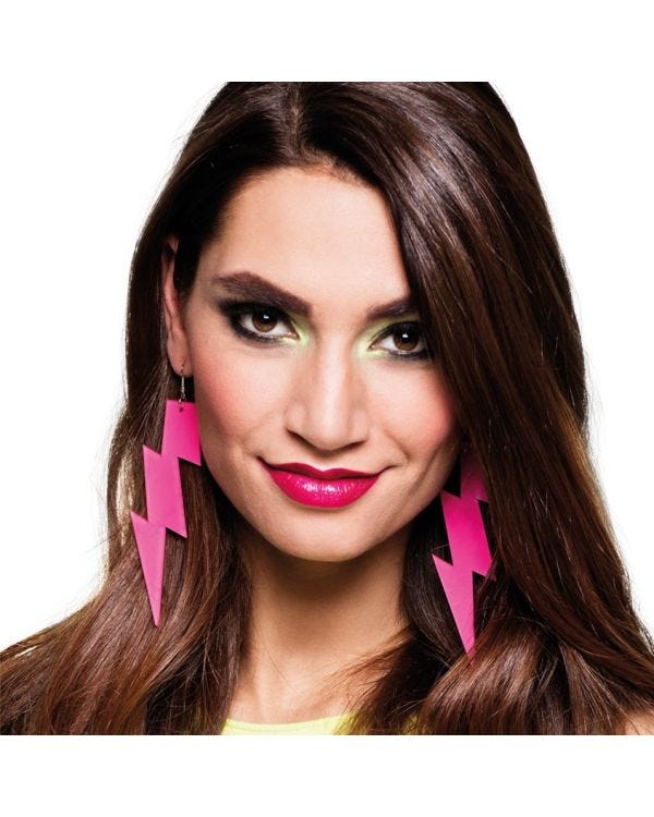 80's Neon Lightening Bolt Earrings