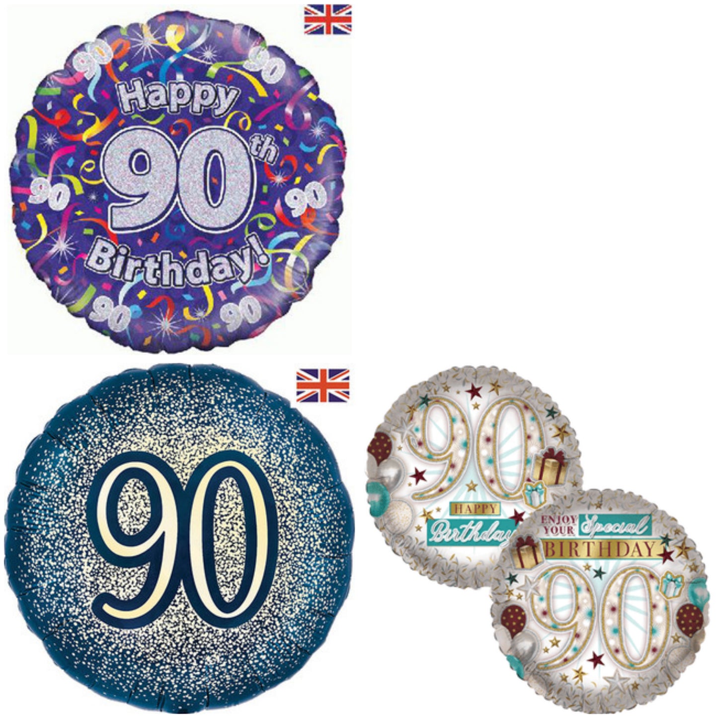 Age 90 Glitter/ Purple 18" Foil Balloon