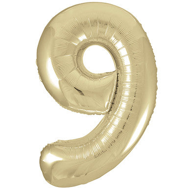 Giant Foil Number Balloon White Gold