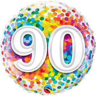 Age 90 Gold/ Coloured 18" Foil Balloon