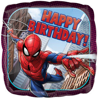 Spiderman Square Birthday 18" Foil Balloon