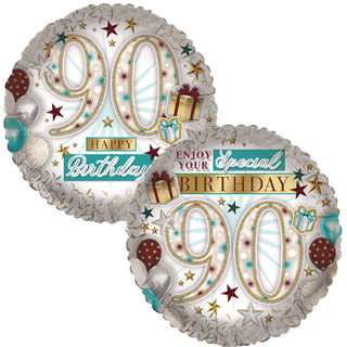 Age 90 Glitter/ Purple 18" Foil Balloon