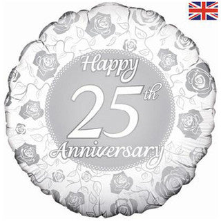 Happy 25th Anniversary 18" Foil Balloon