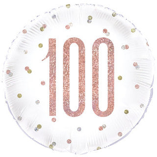 Age 100 Dotted Glitz 18" Foil Balloon