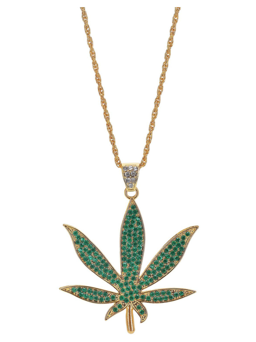 90's Hemp Bling Medallion Necklace