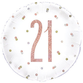 Age 21 Dotted Glitz 18" Foil Balloon