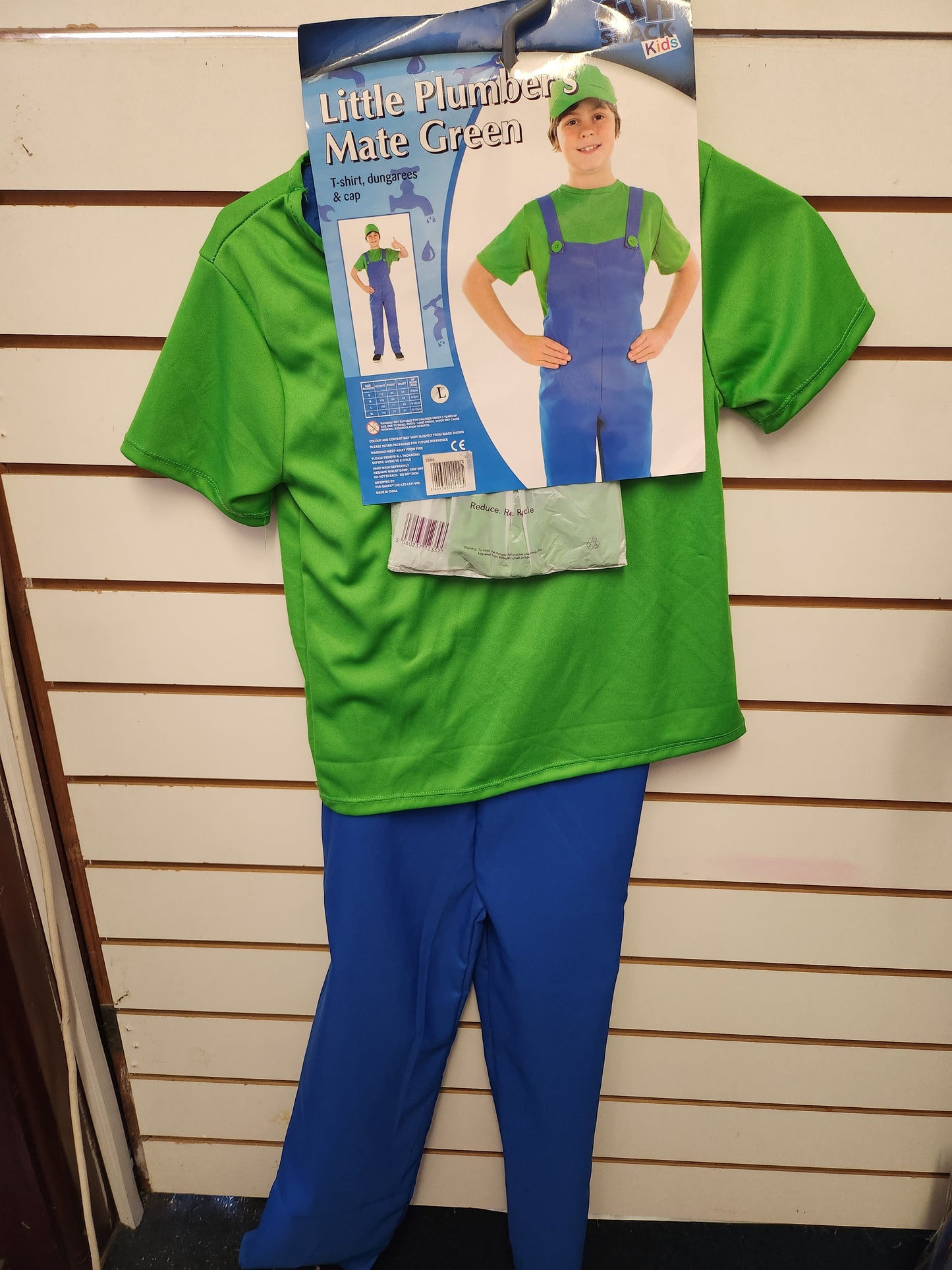Green Plumber Child Costume 8-10