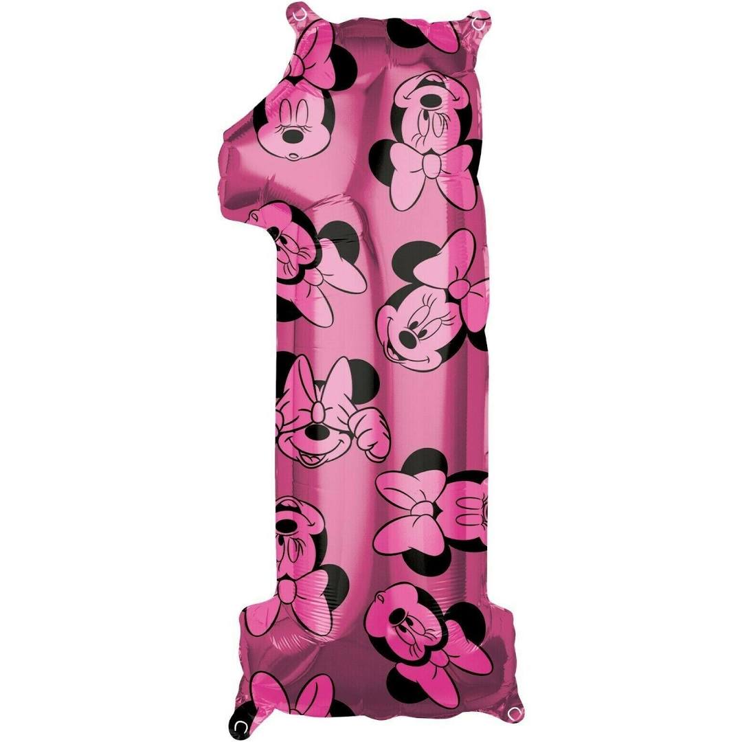 Giant Foil Minnie Mouse Number Balloon - 1
