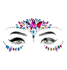 Face Jewel Gems Rainbow Carnival