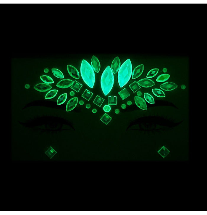 Face Jewel Gems Glow in Dark Ice Queen