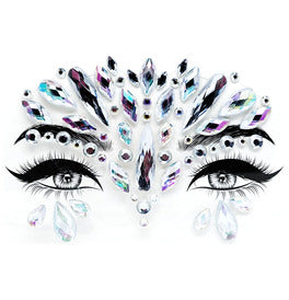 Face Jewel Gems Silver Teardrops