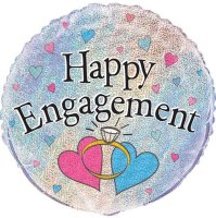 Happy Engagement Double Hearts 18" Foil Balloon