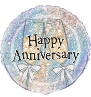 Happy Anniversary A Toast 18" Foil Balloon