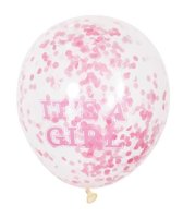 It's a Girl Confetti 11" Latex Balloons 6 Pack