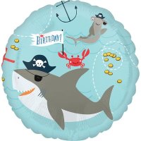 Pirate Shark Birthday 18" Foil Balloon