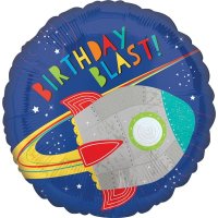 Space Birthday Blast 18" Foil Balloon