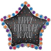 Happy Birthday Bright Star Supershape Foil Balloon